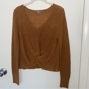 Charlotte Russe Rust Orange Sweater w/ Knot Detail - L